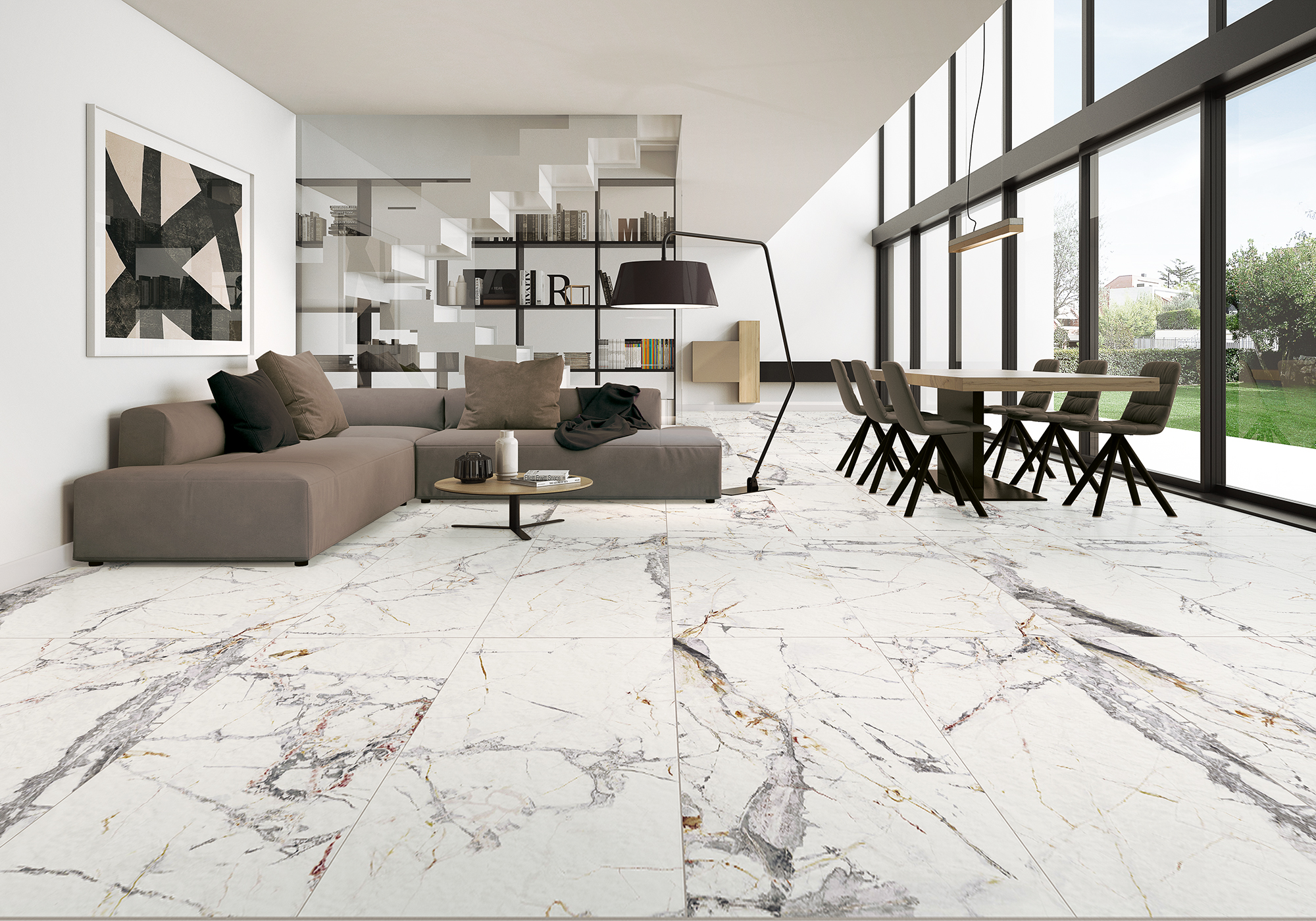 ALLURE: porcelánico y pasta blanca, ideal para espacios residenciales y comerciales. Colección de cerámica ALLURE, inspirada en mármol con tecnología D-LINE
