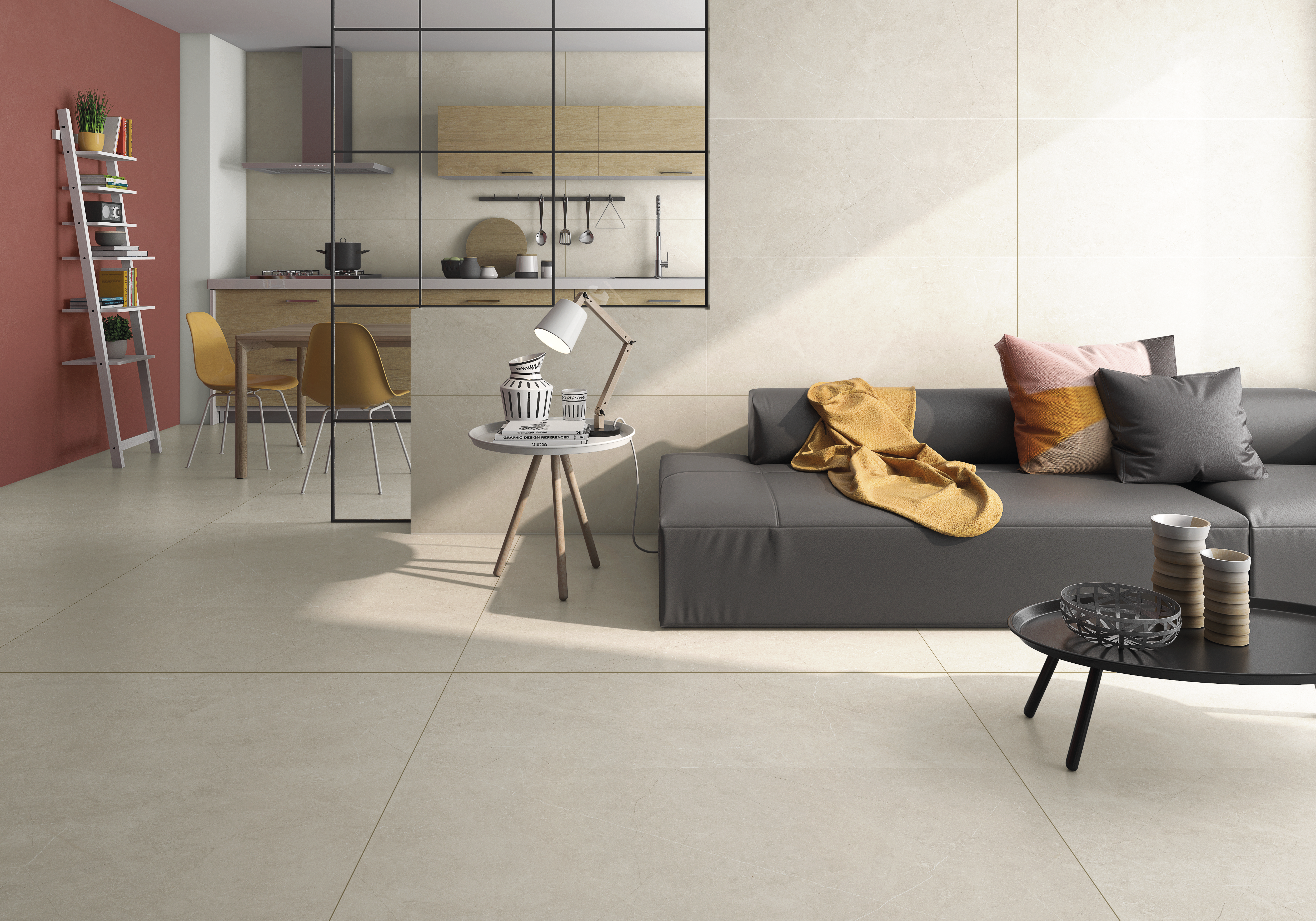 Colección de porcelánico Daima en tonos neutros