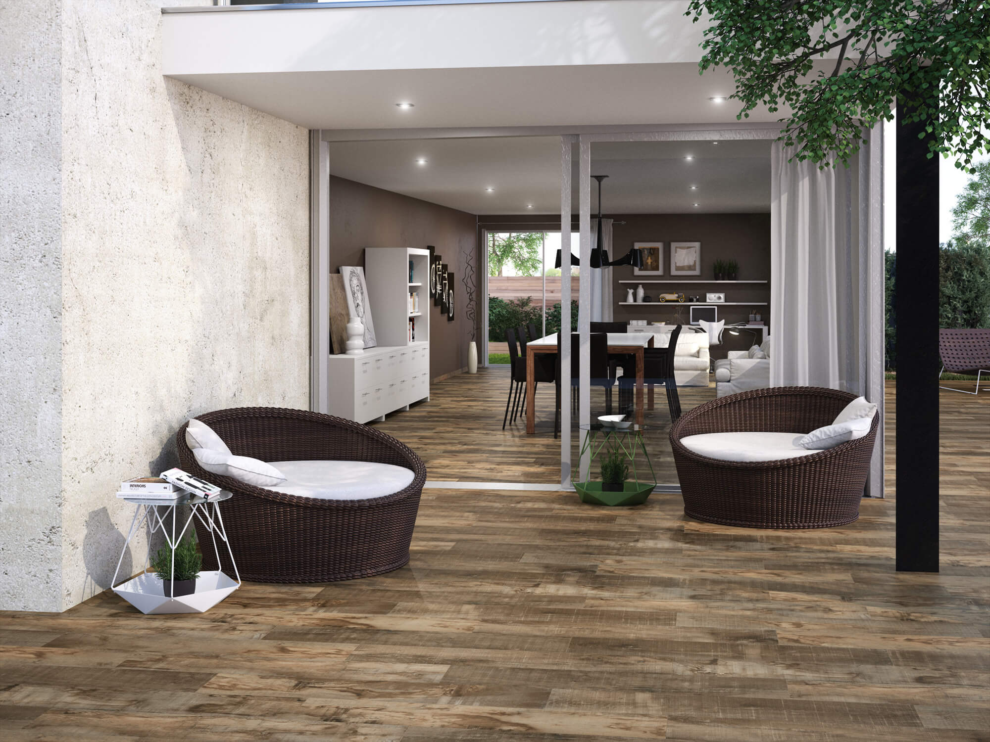 Série Porcelanite BURDEOS bois naturel